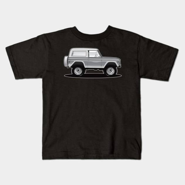 Vintage 1977 Bronco BW Kids T-Shirt by RBDesigns